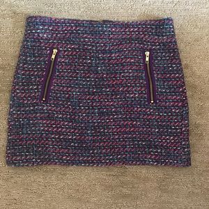 J. Crew Purple Pink Blue Tweed Mini Skirt